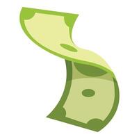 Green banknote waving and flowing in the air vector