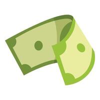 Green banknote waving and flowing in the air vector
