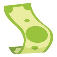 Green banknote waving in the air depicting wealth and prosperity vector
