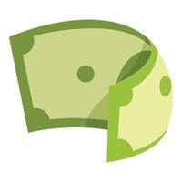 Green banknote folding over creating illusion of endless money loop vector
