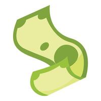 Green banknote waving and floating in the air vector