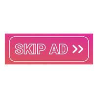 Skip ad button showing concept of avoiding online advertisement vector