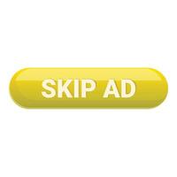 Yellow skip ad button for website or app design vector