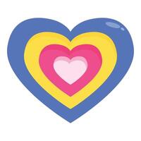 Colorful heart showing love and affection on white background vector