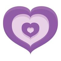 Purple heart forming concentric shape expressing love and affection vector