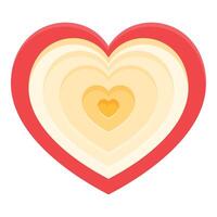 Red heart shape showing love and affection vector