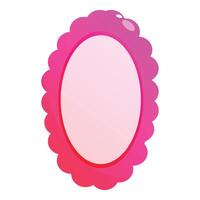 Pink oval frame with scalloped edges creating romantic atmosphere vector