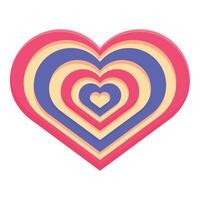 Colorful heart shape creating tunnel effect for valentine's day vector