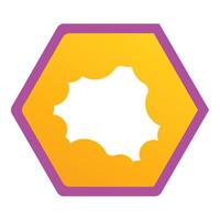 Hexagon presenting an empty thought bubble with jagged border vector