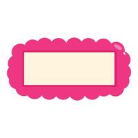 Pink scalloped empty label with copy space offering room for text vector