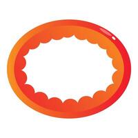 Round red gradient frame with scalloped edge creating blank space vector