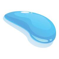 Big blue water drop creating puddle on white background vector