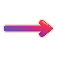 Gradient arrow pointing right with rounded corners vector