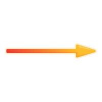 Gradient arrow pointing right with red to yellow gradient vector