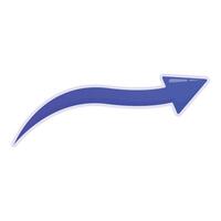 Blue wavy arrow pointing to the right direction vector