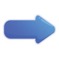Blue arrow pointing left with glossy surface vector