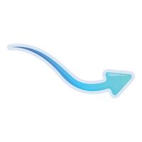 Blue wavy arrow pointing right showing direction vector