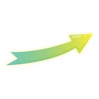Green gradient arrow pointing up to the right vector