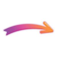 Colorful curved arrow pointing left with gradient vector