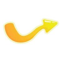 Yellow gradient arrow pointing up right direction vector