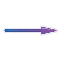 Gradient arrow pointing left with purple tip vector
