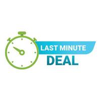 Last minute deal clock showing time passing for promotion vector