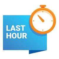 Last hour countdown showing time running out vector