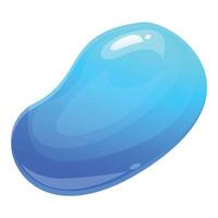 Blue jelly bean candy with shiny surface is lying vector