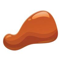 Delicious caramel syrup flowing down isolated on white background vector