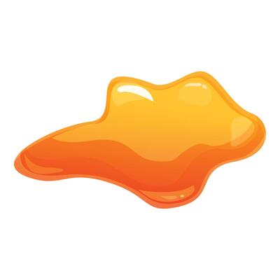 Sweet orange syrup splashing down on white background