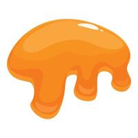 Orange glaze dripping down isolated on white background vector