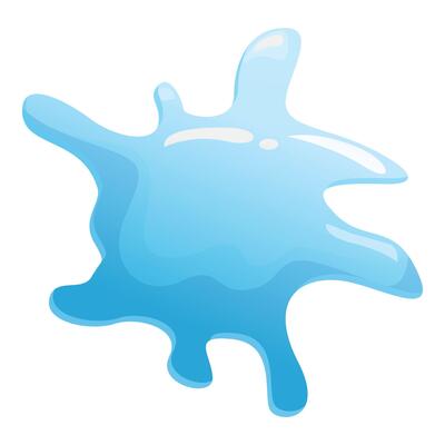 Blue water splashing down on a surface