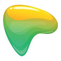 Green and yellow gradient blob flowing downward vector
