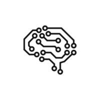 Neural Circuit Icon for Brain Technology vector
