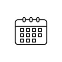Calendar Icon for Personal Organizers and Event Scheduling Apps vector