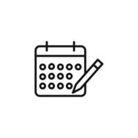 Calendar Pen Icon Ideal for Event Planning and Scheduling vector