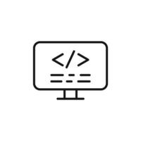 Display Code Icon for Coding Tutorials and Developer Resources vector