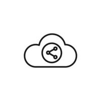 Cloud File Sharing Icon for Collaboration and Remote Work vector