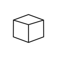 Geometric Cube Icon Perfect for 3D and Design Elements vector