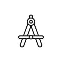 Engineering Drafting Compass Icon for Technical Drawing vector