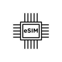 Embedded SIM Icon Ideal for Mobile Technology and Telecommunications vector