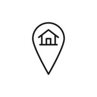 Home Location Pin Icon Ideal for Real Estate and Navigation vector