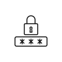 Secure Password Icon for Cybersecurity and Online Protection vector