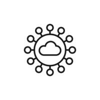 Network Cloud Icon for Data Storage Solutions and IT Infrastructure vector