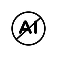 No AI Technology Icon Perfect for Privacy and Tech Themes vector