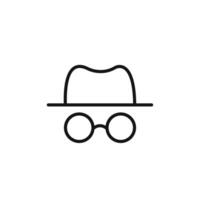Stealth Incognito Icon for Private Browsing and Secure Web Services vector