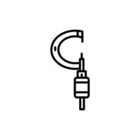 Precision Measuring Micrometer Icon Perfect for Engineering and Tools vector