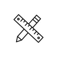 Pencil and Ruler Icon for Design and Architecture Tools vector