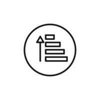 Ascending Sort Amount Up Icon for Financial Analysis and Budgeting vector