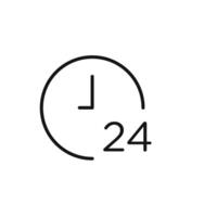 24-Hour Clock Icon for Time Management Apps vector
